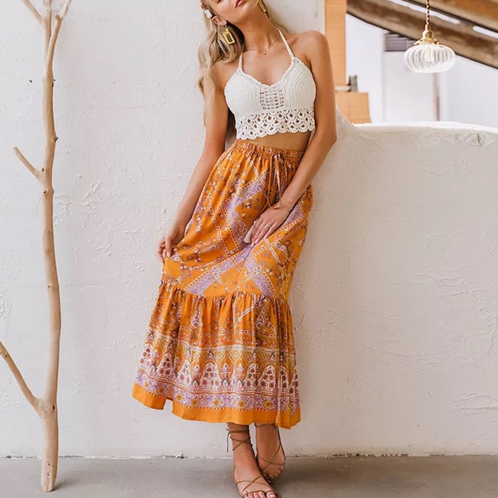 Boho Print Skirt, New - Picture 6 of 9
